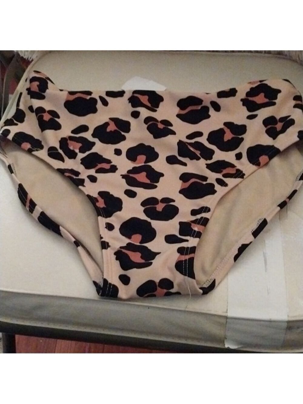 Art Class High Waisted Junior Tan Bikini Bottom  Leopard Print  NWT SizeXL
